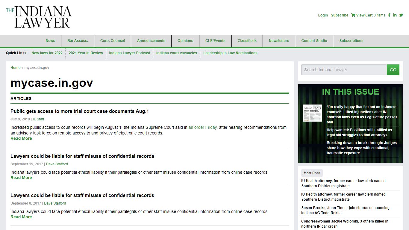 mycase.in.gov - The Indiana Lawyer